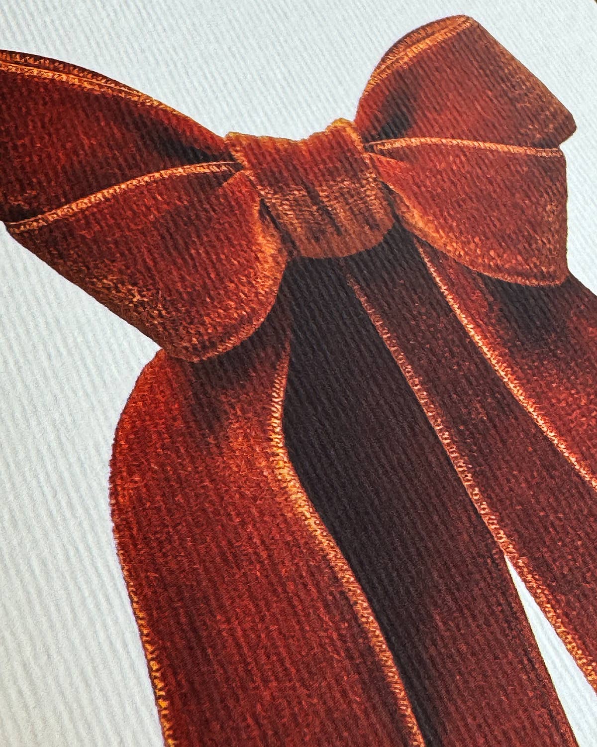 Chocolate Velvet Bow Greeting Card: Individual