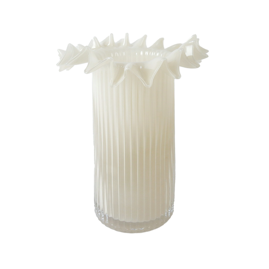 Beige Froufrou Vase large D17.5 H26cm