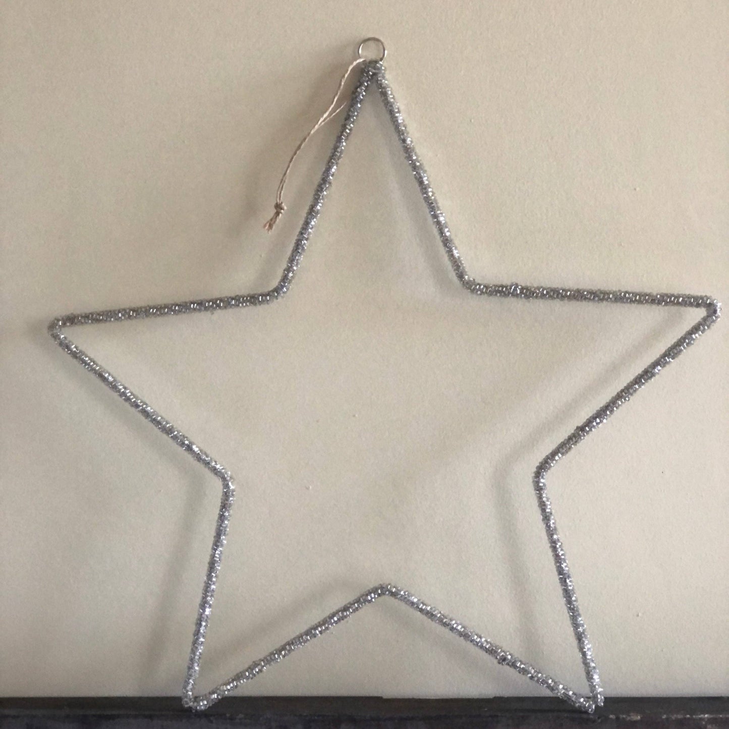 Large Silver Glass Beaded Star