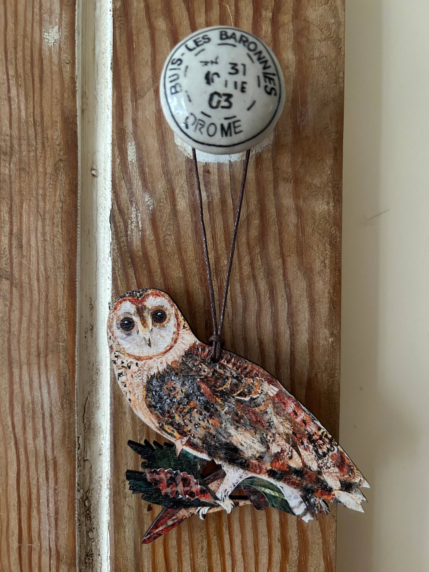 Woodland Owl birch plywood decoration 