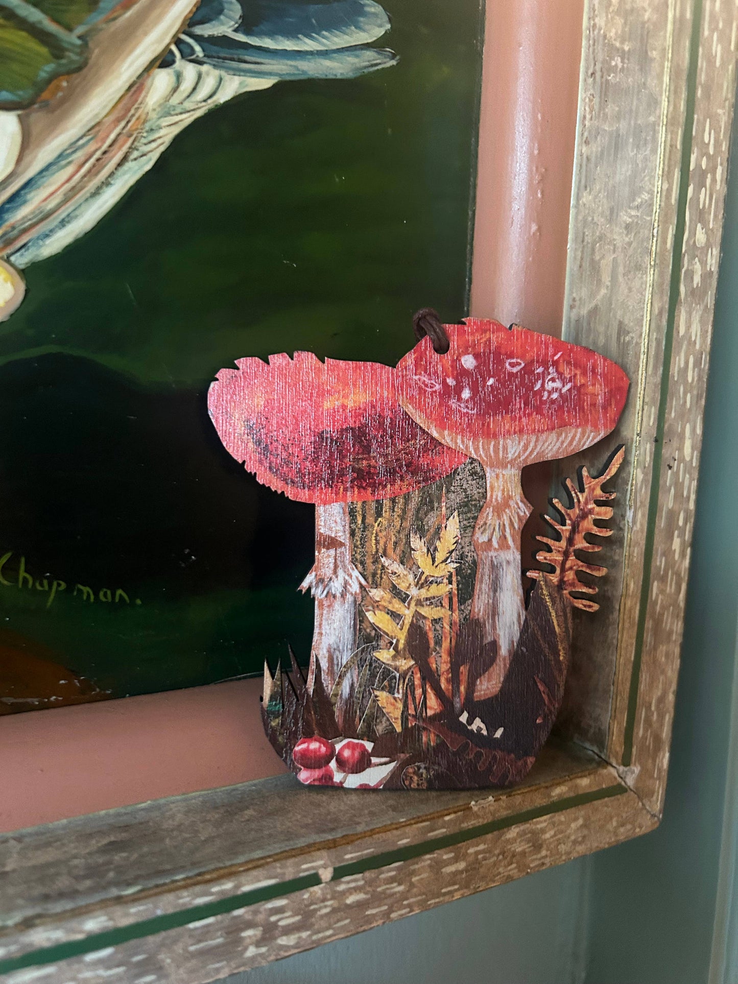 Toadstools birch plywood decoration 