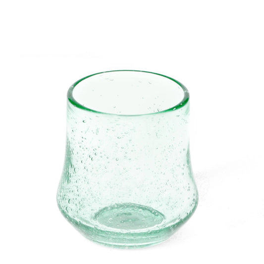 Hand Blown Bubble Glass Tumbler - Blue