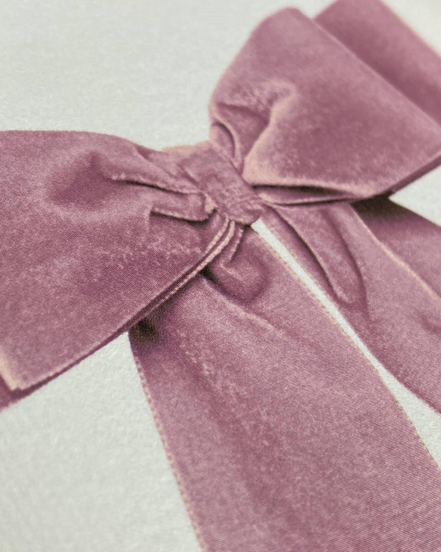 Baby Pink Velvet Bow Greeting Card: Individual