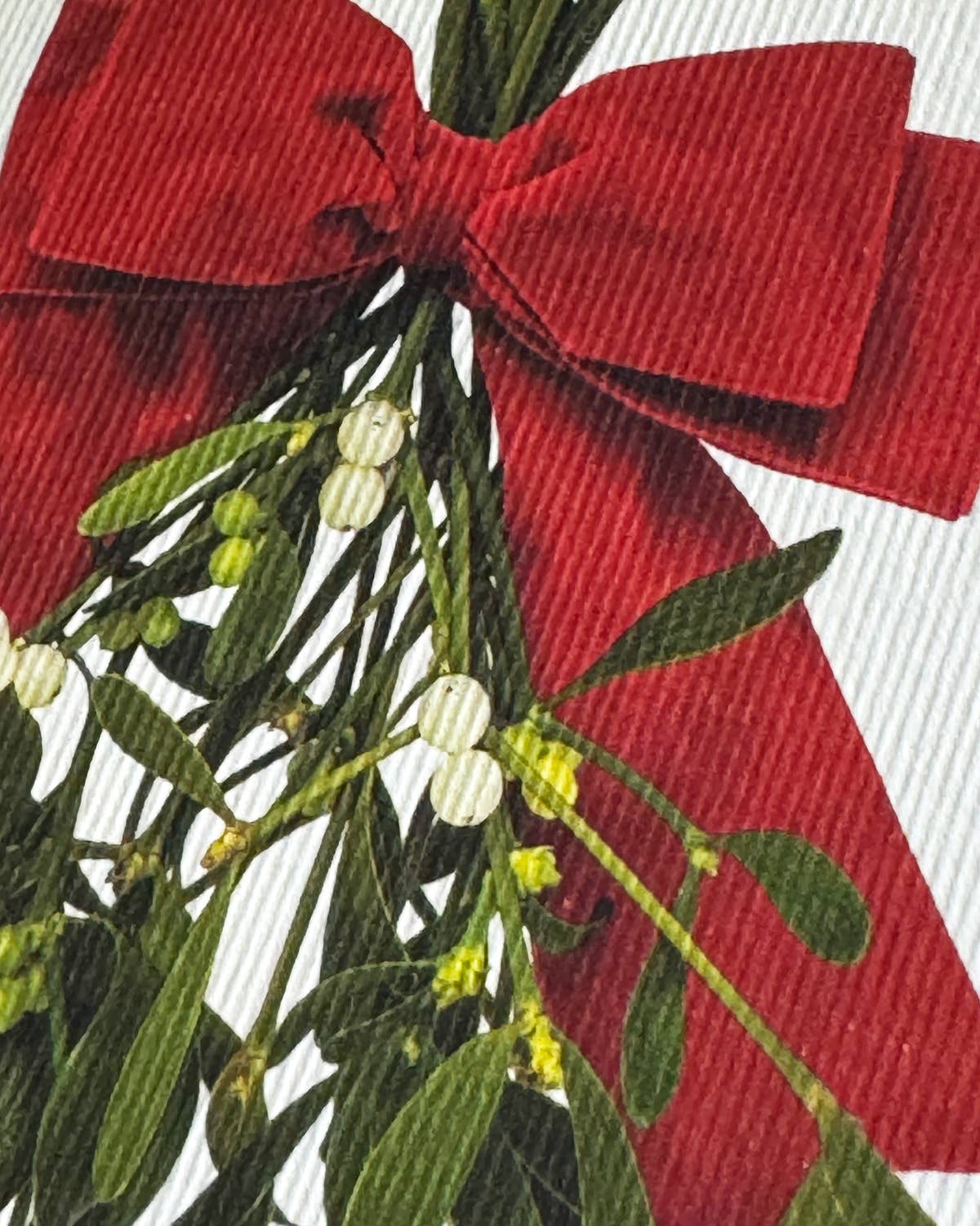 Mistletoe Bow Christmas Greeting Card: Individual